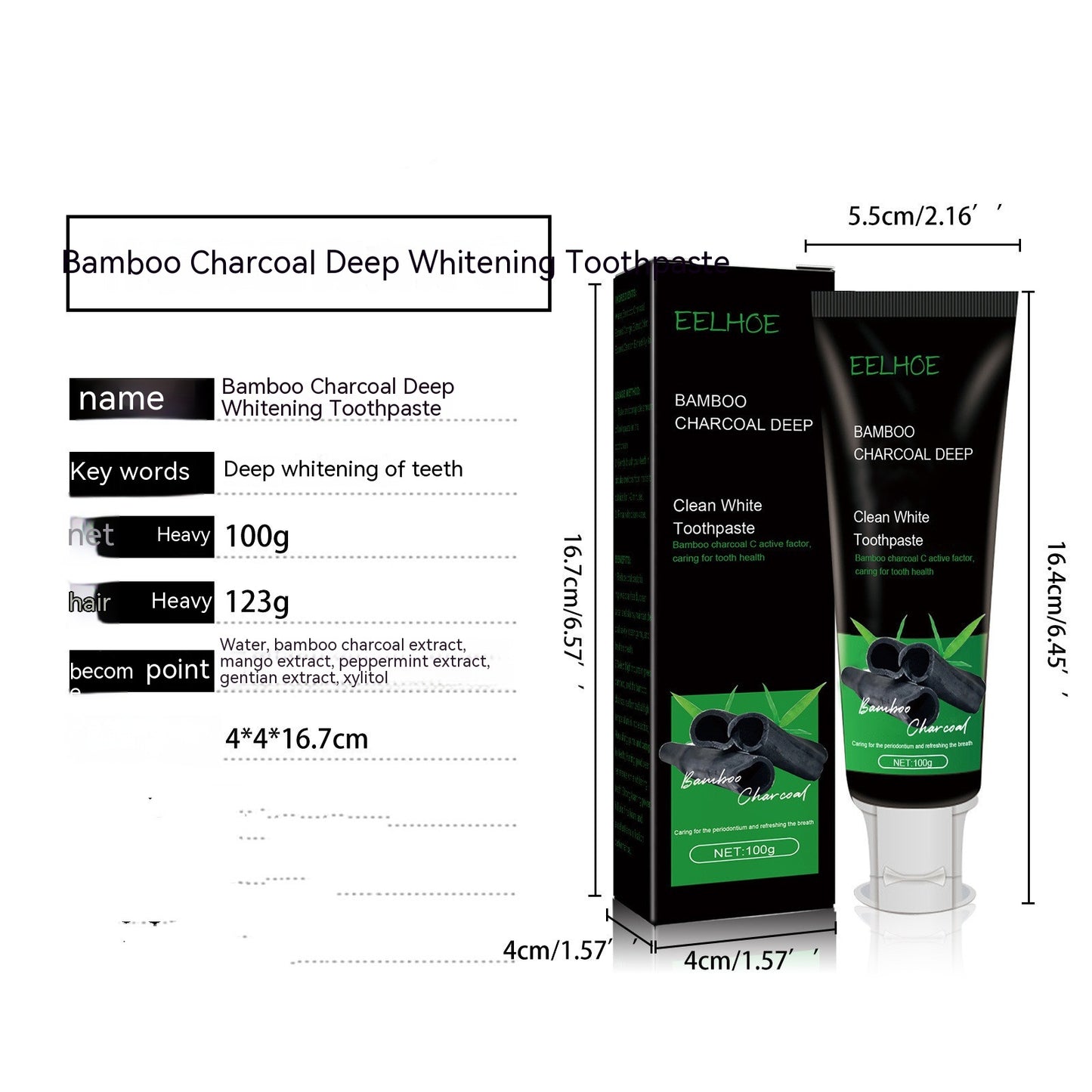 Mint & Mango Infused Bamboo Charcoal Toothpaste
