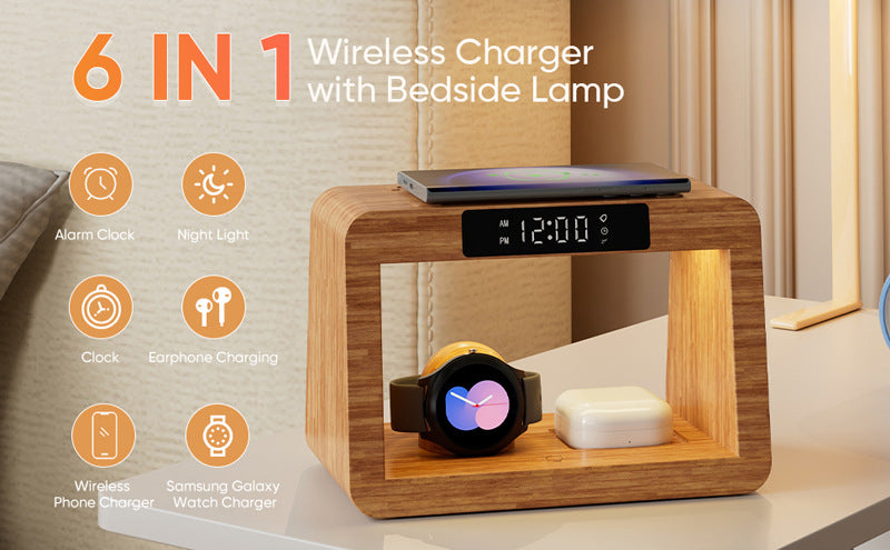 EcoAlarm Bamboo Charger with Ambient Light