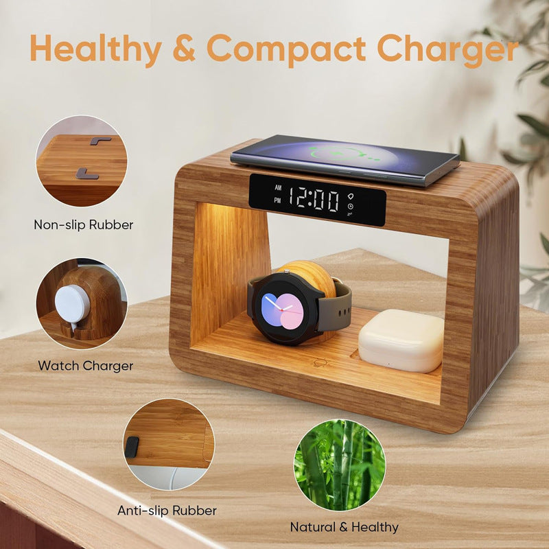 EcoAlarm Bamboo Charger with Ambient Light